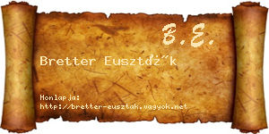 Bretter Euszták névjegykártya